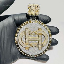 Custom Made Name Letter Mens VVS Moissanite Iced Out Sier Jewelry 10K 14K Gold Lab Diamond Pendant