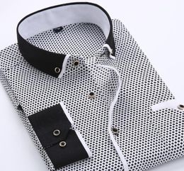 Fashion Men Shirts Long Sleeve Mens Dress Shirts Cotton White Black Shirt Men Shirt Plus Size Slim Fit Homme4184293