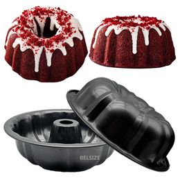 Pumpkin Shaped Fluted Cube Bundt Cake Mould Carbon Steel Pan Nonstitck Baking Kitchen Utensil Bakeware Tools 240226