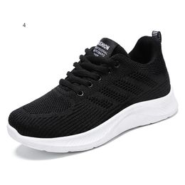 Soft sports running shoes with breathable women balck white womans 025150