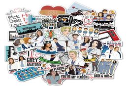 50PCS TV Show Greys stickers Anatomy Funny PVC Scrapbooking for Laptop Skateboard Motorcycle Decals4271778