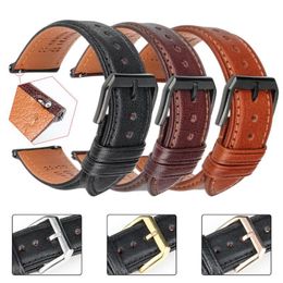 19 20mm 21 22 Mm 23 24 Leather Watch Strap Bands Quick Release Black Brown Smart Bracelet Wristband Men Women217Q