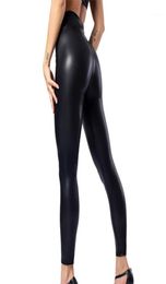 H35 Thin PU Leather Leggings Women Wet Look Shiny High Waist AnkleLength Pants Casual Jeggings9538972