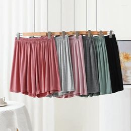 Women's Shorts High Waist Modal Summer Casual Sleep Pants Over The Knee Plus Size Solid Color Wide Leg Safety