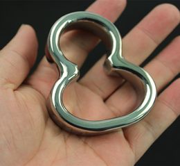 Stainless Steel Cockrings Heavy Scrotum Pendant Calabash Type Penis Casing Sleeve Ring Metal Cock Rings Sex Toys for Men BB221154912037