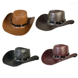 Berets Portable Cowboy Hat Gentleman Fisherman Gift For Camping Climbing Lovers Wide Brim Dress-up