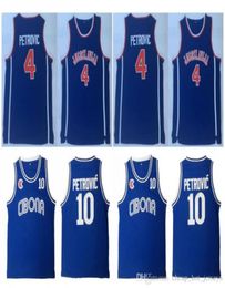 College Jugoslavija 4 Drazen Petrovic Jerseys Basketball Blue Double Stiched High Quanlity5175856