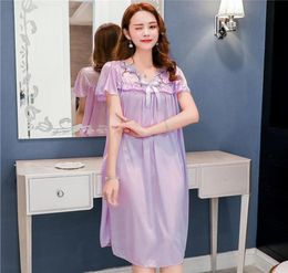 Women039s Sleepwear Plus Size 4XL Sexy Silk Nightgowns Women Casual Chemise Nightie Nightwear Lingerie Nightdress Dress Wedding7528831