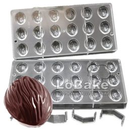 2pcsset 2 in 1 walnut Shaped Durable Polycarbonate Transparent Chocolate Mould for baking kitchen accessories 240220