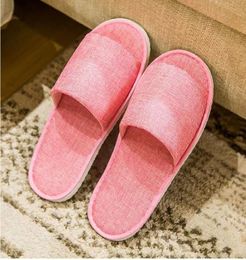 2024 Cotton Non-slip Linen Disposable Guest Hospitality Home Hotel Slippers 800 64035
