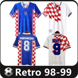 1998 1999 SUKER Retro jerseys Boban Croatia Soccer jerseys vintage classic Prosinecki football shirt SOLDO STIMAC TUDOR MATO BAJIC maillot de foot Home Away