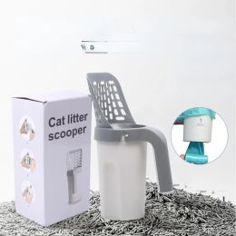 Housebreaking Cat Litter Shovel Scoop with Refill Bag For Pet Filter Clean Toilet Garbage Picker Cat Supplies Cat Litter Box Self Cleaning