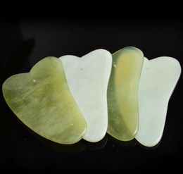 Natural Gua Sha Board Green Jade Stone Guasha Cure Acupuncture Massage Tool Body Face Relaxation Beauty Health Care Tools8442020