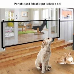 Pens 72*180cm/72*110cm MagicGate Dog Isolation Net Portable Folding Protective Safe Fence Stairs Kitchen Bedroom Usage Accessories