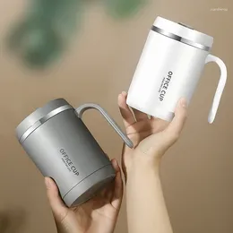 Water Bottles 500ml Insulated Coffee Mug With Handle Lid Portable Small High Quality Stainless Steel Kitchen Gadget Cooler