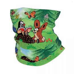 Bandanas Cute Cartoon Mole Neck Gaiter Women Men UV Face Shield Winter Krtek Little Maulwurf Bandana Scarf For Hiking