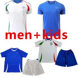 2024 2025 Italys 125 Years Anniversary Soccer Jerseys Player Version Maglie Da Calcio TOTTI VERRATTI CHIESA Italia 23 24 25 Football Shirts Men Set Kids Kit