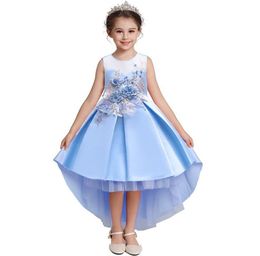Kids Dresses for Girls Satin Lace Toddler Elegant Party Gown for Wedding Kids Girl Dress Princess Dress Ball Gown Tuxedo Costume 15310664