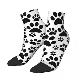 Men's Socks Polyester Low Tube Black Dog Prints Breathable Casual Short Sock