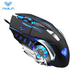 Mice AULA S20 Professional Gaming Mouse 2400 DPI Adjustable USB Wired Backlit Ergonomic Optical LED Mouse