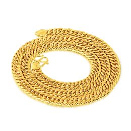 8mm 22K Gold Filled Necklace Jewelry for Men Women Bijoux Femme Collare Mujer Naszyjnik Solid 22K Gold Filled Necklace Bizuteria 240228