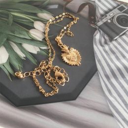 Pendant Necklaces Arrivals Gold Colour Jesus Heart Necklace For Women Girl Delicate Unique Casual Trendy Lovely Jewellery