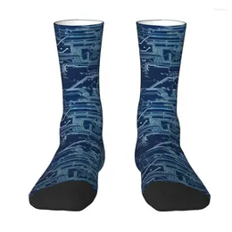 Men's Socks Electronic Circuit Board Dress Women's Warm Fashion Novelty Computer Geek Technology Crew