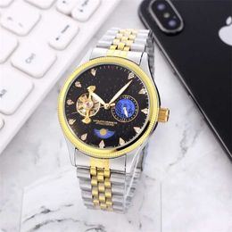 36% OFF watch Watch Luxury leather band tourbillon automatic mechanical men drop shipping day date mens gifts for father
