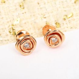 Dangle Earrings Fashion Designer Brand Diamond Crystal Rose Flower Earring Women Top Quality Luxury Jewellery Wedding Gift Trend 2024