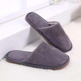 Men and women indoor 2024 home autumn winter wood floor plush warm cotton slippers