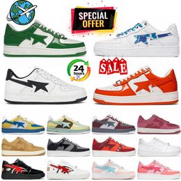 2024 sk8 Designer Sta Casual Shoes Low Top Men and women Red Blue Camouflage Skateboarding Sports Bapely Sneakers Outdoor Shoes Waterproof leather Size 36-45 with box