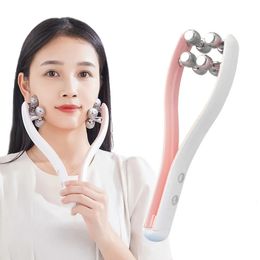 EMS Face Massager Lift Up Machine Microcurrent Cellulite Double Chin Remover Face Massage Roller Skin Tightening Device240227