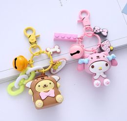 Cute Animation Jewelry KeyChain Kuromi With Bell Series PVC Key Ring Accessories kids birthday gift5357435