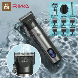 Trimmers Youpin RIWA Electric Hair Cutting Machine Professional Hair Clipper Rechargeable Shaver Trimmer Mens Barber Steel & Ceramic Head