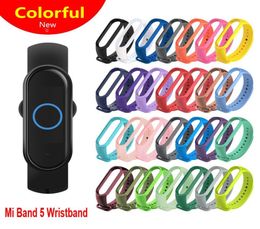 For Xiaomi Mi Band 5 Bracelet Watch Band Waterproof Smart Watch Wrist Band Strap Fitness Replacement Silicone Wrist Strap9796067