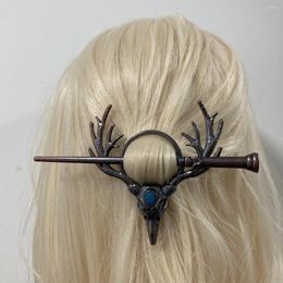 Hair Clips Raven Skull Moonstone Antler Fantasy Moth Pin Witch Cicada Butterfly Barrette Viking Celtic Ha