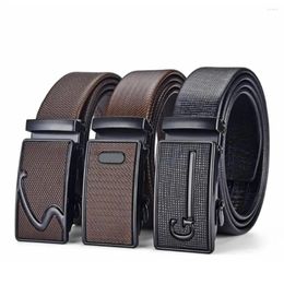 Belts Casual Business Leather Belt Fashion Vintage Luxury Design Automatic Buckle Waistband Men Ratchet