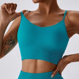 Lu Align Backless Outfit Bras Workout Top Seamless Running Wear Ribbed Yoga Sports Bra Cri-cross Cycling Underwear Ropa Interior De Mujer Jogger Gry Lu-08 2024