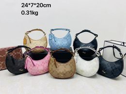 Top Designer Bag COAH Womens Crossbody Handbag Fashion New Half Moon Saddles Bags Top Luxury leather printed zipper tote Bag Handheld Single Shoulder Messenger Bag