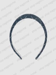 Designer Women Demin Hair Accessories High Quality Letter Hairband Small Slim Little Wrap Blue Black Hoop with Box Girls Party Dat3826507