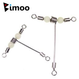 Boxes Bimoo 20pcs Luminous Beads /Swivel / 3Way T Shape Stainless Wire Arms Fish Rig Branch Balance Fishing Tackle Accessories