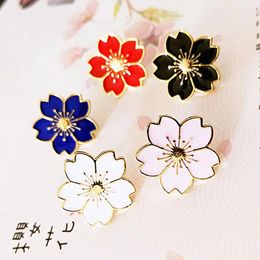 Brooches Fashion Japanese Style Beautiful Cherry Blossoms Uniform Badge Denim Tops Pin Button Flower Brooch Pins Jewellery Gift For Girl