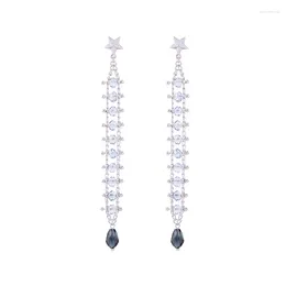 Dangle Earrings Wedding Jewellery Long Faceted Glass Geometric Beads Tassel Pendulum Transparent Luxury Love Fashion