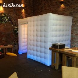 wholesale Wholesale The Selfie Portable white Inflatable Photo booth Photobooth Cabin with Full LED Around Cube Photos tent For