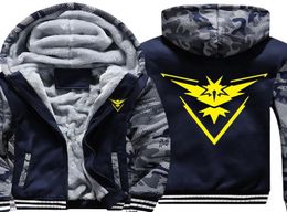 Men039s Hoodies Sweatshirts US Size Hoodie Game Team Valor Mystic Instinct Sweatshirt Camouflage Sleeve Hooded Navy Blue Coat4483596