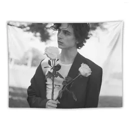 Tapestries Timothee Chalamet - Black And White Tapestry On The Wall Decoration For Rooms Home Decorating