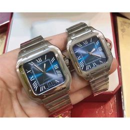 30% OFF watch Watch new Square 40mm Geneva Genuine Stainless Steel Mechanical Case and Bracelet Fashion Mens Male Wristwatch ca02-2