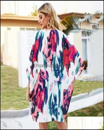 ErUps Swimming Equipment Sports OutdoorserUps Summer Women Kimono Cardigan Open Front Half Sleeves Contrast Colour Oversized Bo9109535