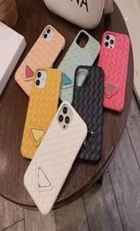 Shockproof Phones Cases 6 Colours Braided Pattern Phone Case Luxury Designer Mens Womens For iPhone 13 11 12 pro 7 8 X XS High Qual7672515