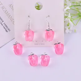Charms 10pcs/pack Fashion Pink Sweet Pepper Resin For Women Earring Necklace Jewellery DIY Making